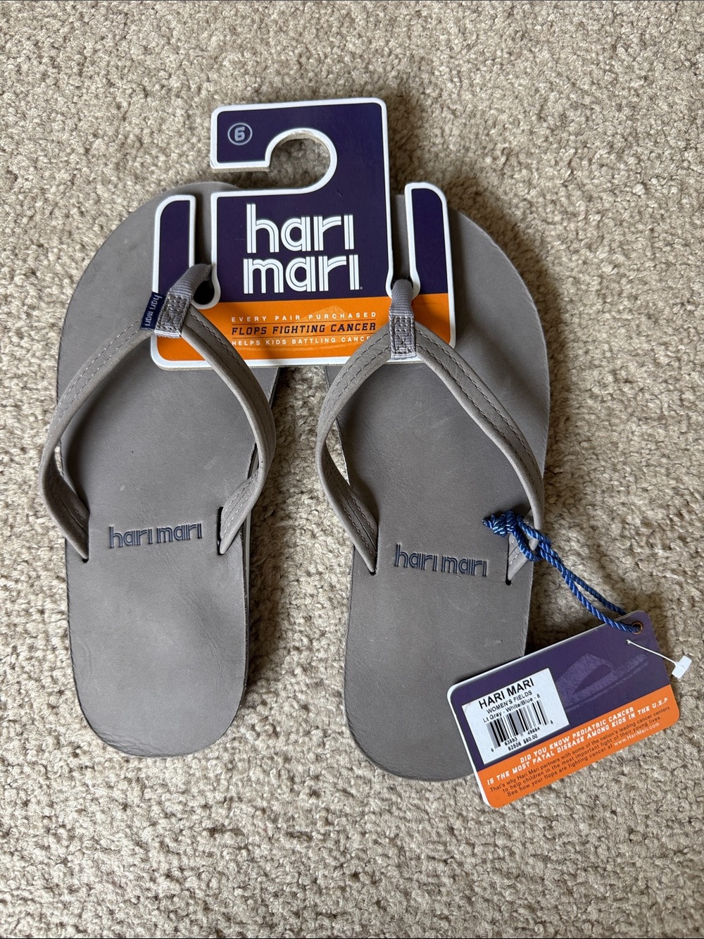 Hari Mari Women’s Gray Fields Sandals - Casual Flip Flops - NWT
